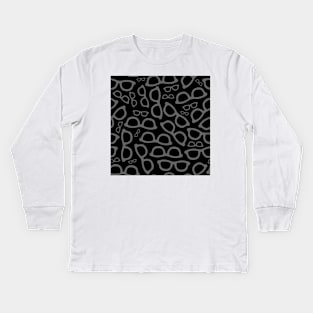 Glasses Pattern Black Kids Long Sleeve T-Shirt